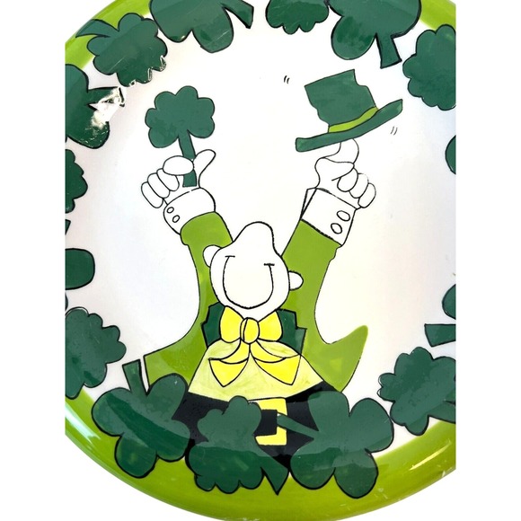 Hausenware St. Patricks Day Plate Clover 8" Appetizer/Lunch/Dessert Ziggy Style - Picture 2 of 4